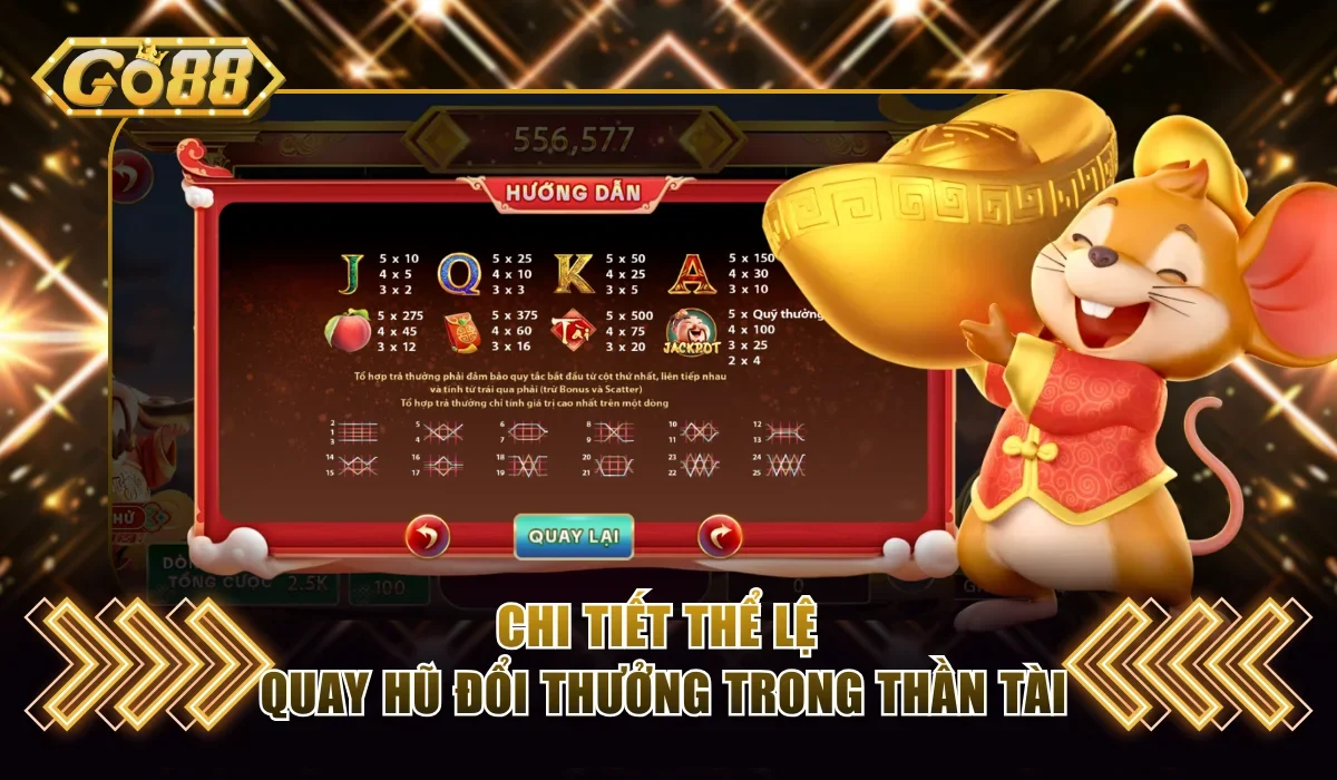 Thần Tài Go88 Và Thể Lệ Đặt Cược Căn Bản Hội Viên Cần Nắm 3 Chi tiết thể lệ quay hũ đổi thưởng trong Thần Tài