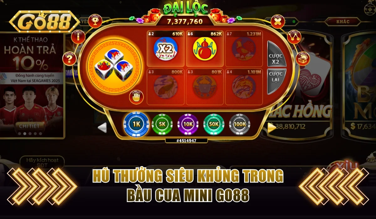 Bầu Cua Mini Go88 - Game Dân Gian Với Phiên Bản Siêu Tốc 3 Hũ thưởng siêu khủng trong bầu cua mini Go88