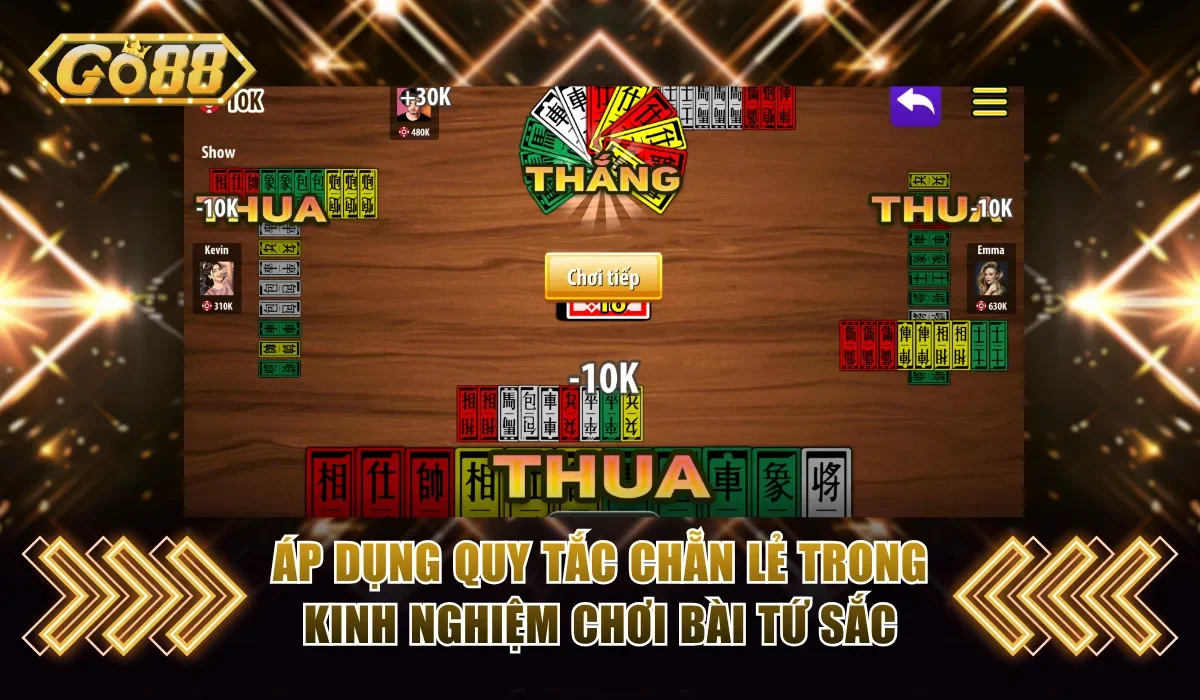 Kinh Nghiệm Chơi Bài Tứ Sắc Từ Các Tay Chuyên Tại GO88 1 Áp dụng quy tắc chẵn lẻ trong kinh nghiệm chơi bài Tứ Sắc